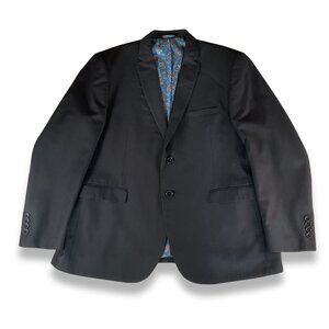 ELEGANZA by Giorgio Sanetti Black Paisley Slim Fit Suit Jacket Men's Size 48R